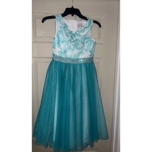 Party Girl Dress. Blue aqua. Size 12